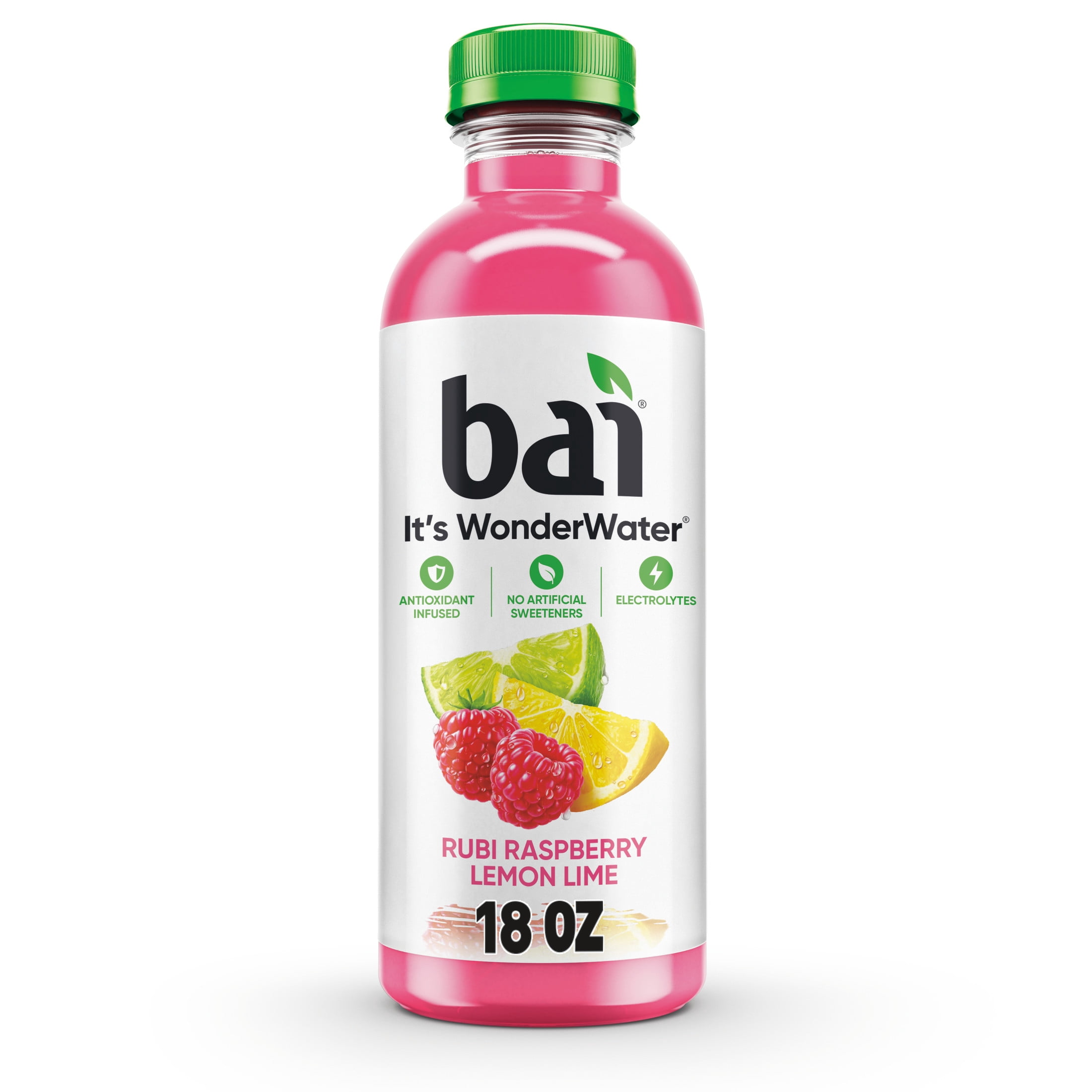 (5 pack) Bai Raspberry Lemon Lime Antioxidant Infused Water Beverage, 18 fl oz, Bottle