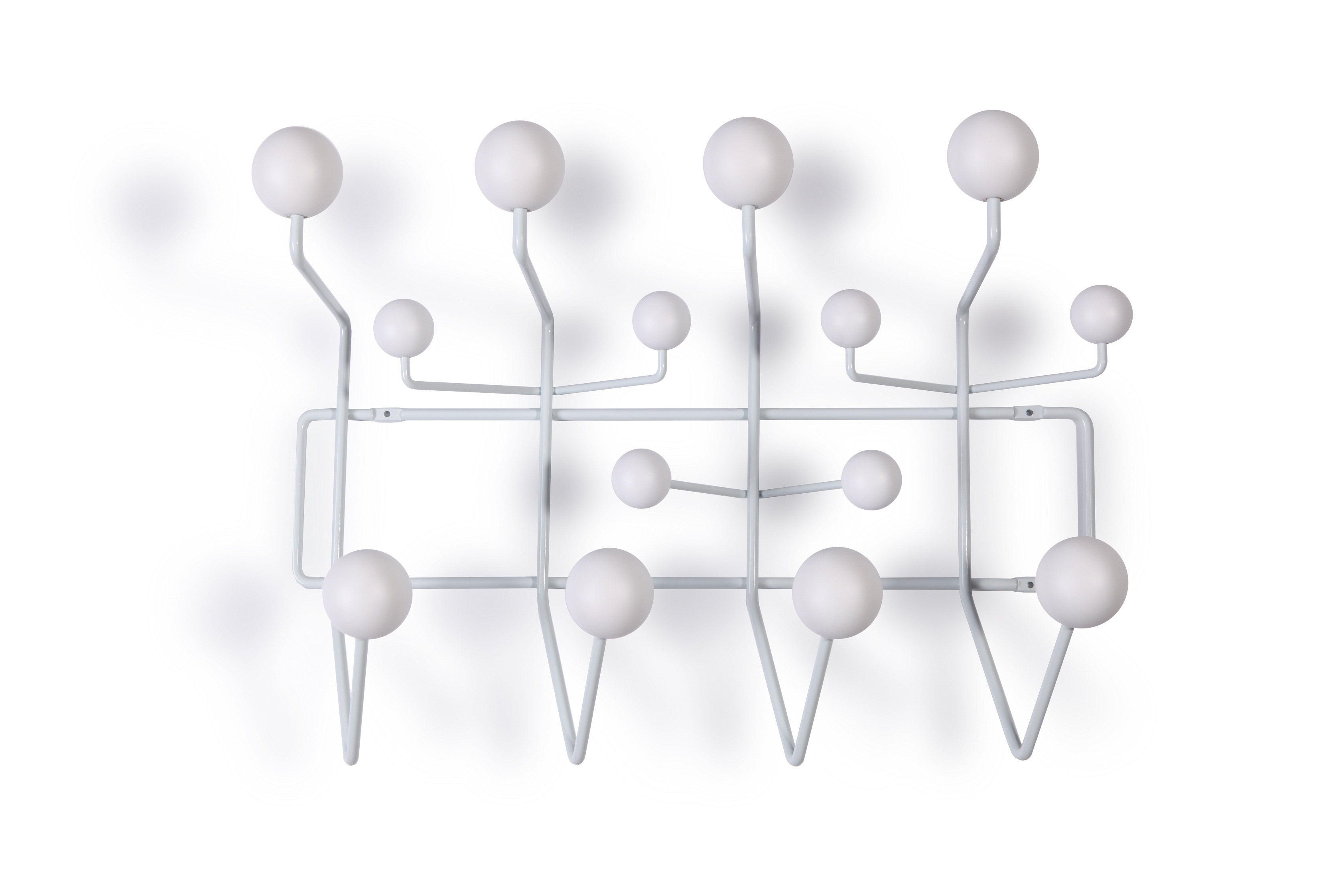 MLF Eames Hang it all, Wall Mounted Coat Rack with Painted Solid Wooden