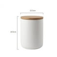 thumbnail image 1 of Recipiente de cerámica para almacenamiento de alimentos, recipientes de alimentos de diseño moderno con tapa de bambú con sello hermético, té suelto, café, especias, nueces, refrigerios, condimentos,, 1 of 6