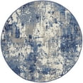 thumbnail image 2 of Nourison Grafix 5'3" x Round Navy Blue Modern Indoor Rug, 2 of 8