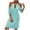 Light blue, variant on Viikei Plus Size Short Sleeve Dress for Women Lace O-Neck Halter Solid Long Loose Dress