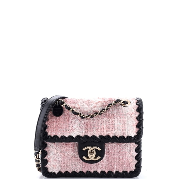 Pre-Owned My Own Frame Flap Bag Quilted Tweed with Braided Calfskin Mini By Rebag