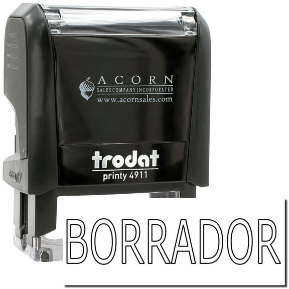 Self-Inking Borrador Stamp, Trodat Printy 4911, Press and Print Stamping, Impression Size 5/8" x 1-1/2", Up to 10,000 Impressions - Black Ink