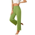 thumbnail image 4 of INSPIRE CHIC Women's Cotton Pajama Bottom Elastic Waist Loose Lounge Pants with Pockets Sweatpants  L Light Green, 4 of 6