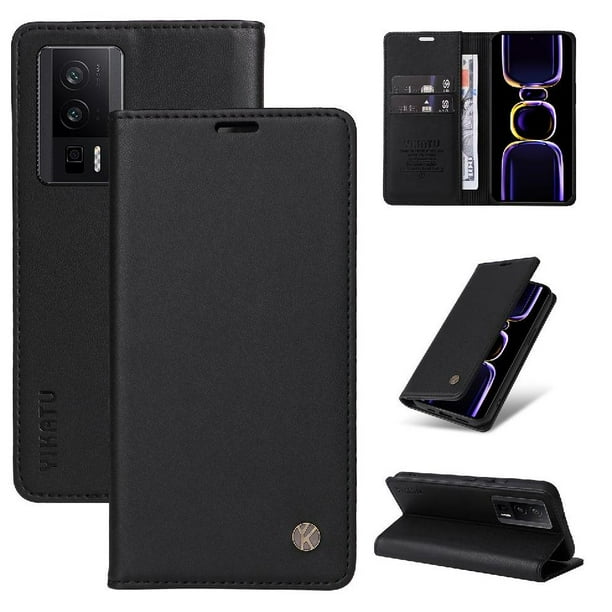 Funda para Xiaomi POCO F5 PRO 5G Estuche de Cuero PU Tipo Cartera con Ranuras para Tarjetas y Cierre Magnético
