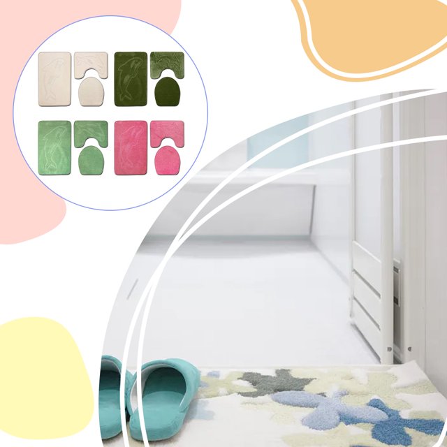 VONKY 3pcs/set Absorbent And Eco-friendly Bath Mat For Greener Bathroom Easy PJ210917-A010 1Set