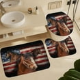 thumbnail image 6 of Wild West Cowboy Shower Curtain Sets 4 Piece,Rustic Southwestern Country Desert Cowboy Texas Star Horse Bathroom Decor Sets with Rugs Include Waterproof Non-Slip Toilet Lid Cover Bath Mat, 6 of 8