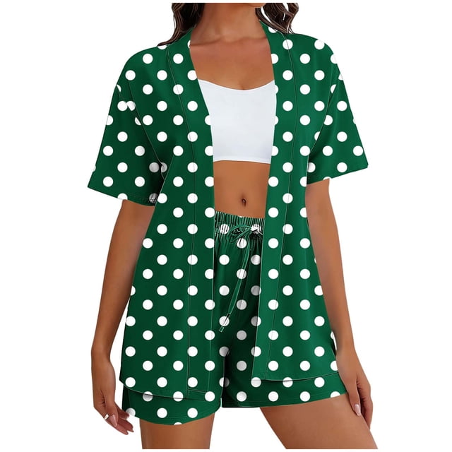 Mujeres largo cardigan con bolsillos estilo de moda suelto no posicionamiento impreso manga corta y pantalones cortos conjunto de bolsillo sudadera y pantalones conjunto para mujeres