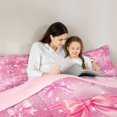 thumbnail image 4 of Manfei Lovely Pink Bow 7pcs Bedding Comforter Set,Fairy Tale Theme Queen Bedding Sets,First Letter E Queen Sheet Sets For Girls,Super Cozy Room Decor Reversible, 4 of 8