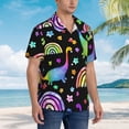 thumbnail image 6 of Rainbow Dinosaur Tie Dye Men'S 3d Print Casual Button Down Shirts, Novelty Hawaiian Short Sleeves 2xl, 6 of 7