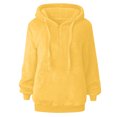 thumbnail image 6 of Women's Long Sleeve Pocket Solid Color Warm Pullover Hooded Sweatshirt Basic Winter Clothing Outfits Fall Clothes, 6 of 8