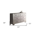 thumbnail image 3 of HomeRoots 486000 57 in. Manufactured Wood Seven Drawer Triple Dresser, Platinum, 3 of 7