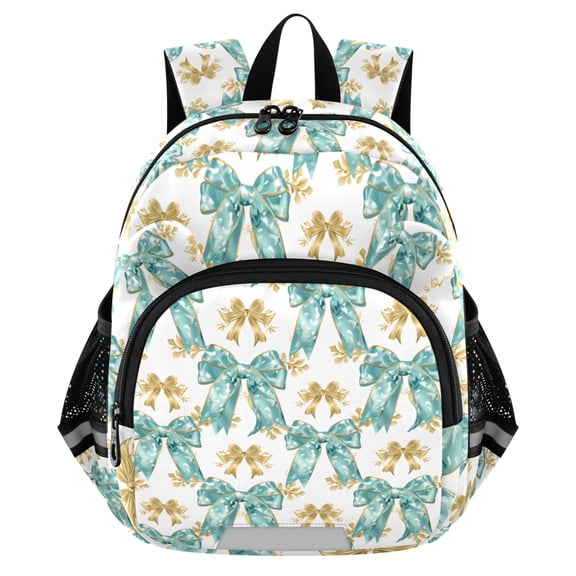 ALAZA Green Gold Bows Mini Backpack School Bookbag Age 3-7 Medium