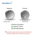 thumbnail image 4 of CELEWELL CR1620 5 Pack for Key Fob Tracker 70mAh 3V Lithium Battery ?5-Year Warranty?, 4 of 4