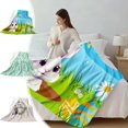 thumbnail image 2 of PEIBang Easter Bunny Flannel Blanket 27x39 Inch,Cute Rabbit Easter Eggs Throw Blanket,Colorful Spring Soft Blanket for Bedding Sofa, 2 of 6