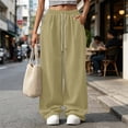 thumbnail image 2 of ZHYou No Boundarie Corduroy Sweatpants for Women Wide Leg Texture Drawstring Baggy High Waisted Pants with Pockets,Beige,Size M, 2 of 9