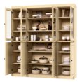 thumbnail image 3 of Palace Imports 100% Solid Wood Kitchen Pantry Storage Cabinet with Solid, Clear Glass Doors and Adjustable Shelves, Yellow, 3 of 6