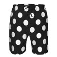 thumbnail image 4 of KLL Black and White Polka Dot Men's Casual Summer Beach Shorts Hawaiian Shorts with Pockets-3X-Large, 4 of 9