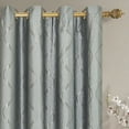 thumbnail image 2 of Pair Laguna Jacquard Grommet Top Window Curtain Panels Swirl Patterned ( Set of 2) - 104x108 - Blue, 2 of 3