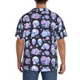 thumbnail image 5 of Haiem Blue Skull Flower Men's Casual Shirts Short Sleeve Button Down Shirts Fashion Textured Summer Beach Shirt-Large, 5 of 7
