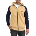 thumbnail image 2 of Brondbend Coats for Men Man Jacket Hooded Long Sleeved Zipper Pocket Outerwear Multicolor Casual Jacket Loose Fit Holiday Tops Camel, 2 of 7