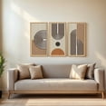 thumbnail image 5 of HPNIUB 3D Geometric Line Wooden Framed Wall Art Boho Mid Century Modern Sculpture Wall Decor Set of 3 for Living Room Bedroom 16x32 Inch, 5 of 9