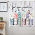 thumbnail image 4 of Farmhouse Floral Inspirational Bible Curtains, Flower Window Curtains 42x63 Inch for Bedroom Living Room Decor, Mason Jar Christian Drapes Treatment Draperies Fabric Rod Pocket (2 Panels, 4 of 6