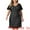 Black, variant on Plus Size Floral Bateau V Neck Short Sleeves Lace Dress 1X White