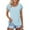 Light Blue, variant on SNKSDGM Women's Plus Casual Easter Shirts Plus Size Casual Tops for Women Women's Tunic Ruffle Short Sleeve Shirt Summer O Neck Top Plus Size Tops for Women Dressy Black