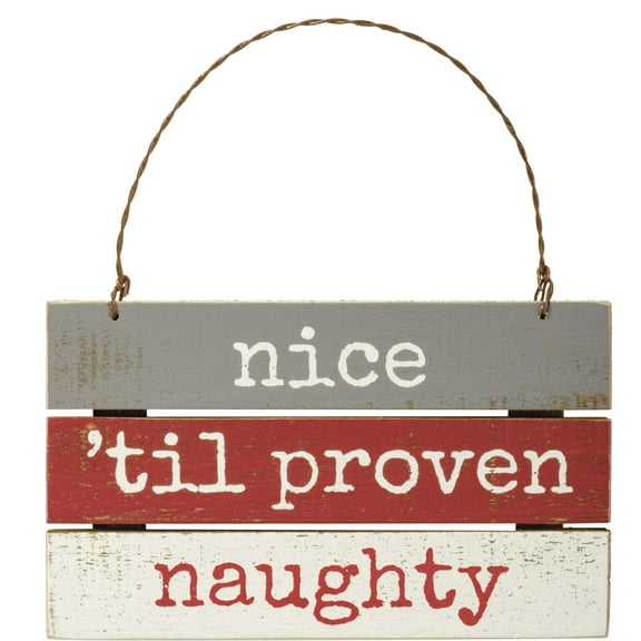 Primitives Slat Ornament - Nice 'Til Proven Naughty