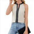 thumbnail image 2 of Camisa de con Cuello en V y Sin Mangas para Mujer, para Oficina y Trabajo. Albaricoque XXL, 2 of 9