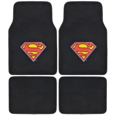 Batman Vs Superman - Set of 4 Universal Floor Mats for Cars / Trucks (Super Man)