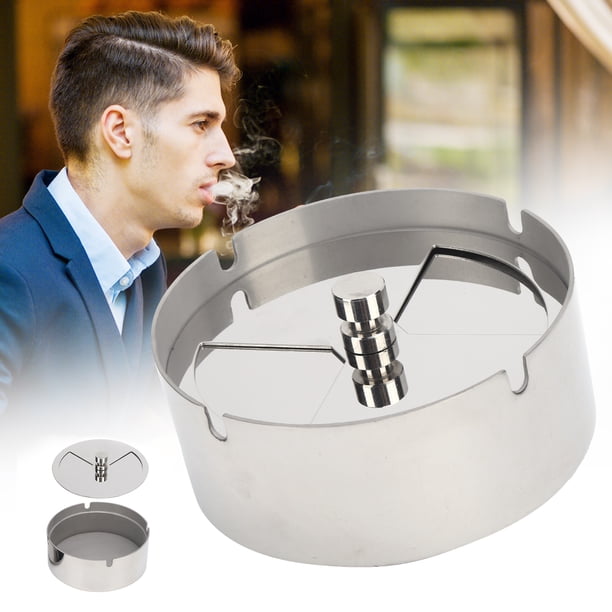 Cenicero Para Cigarrillos, Cenicero De Acero Inoxidable, Cenicero Con Tapa Para Oficina, Hogar, Hotel, Interior Y Exterior