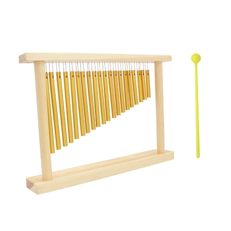 Anself 20-Tone Table Bar Chimes 20 Bars Single-row Musical Percussion Instrument With Wood Stand Stick
