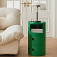 thumbnail image 4 of ColourTree 3 Tier Green Round Nightstand with Drawers,Small Bedside Table with Storage,Round Storage Cabinet with Sliding Door,Modern End Table Side Table, 4 of 8