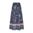 thumbnail image 6 of Abomasnow Women's Plus Size Skirts Elastic High Waisted Casual Skirt Summer Boho Floral Tiered Midi Skirts Navy XXXL, 6 of 6