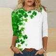 thumbnail image 2 of FDGIU ‌‌‌‌Women's St. Patrick's Day T-Shirt - Short Sleeve Crew Neck Shamrock Graphic Tee, 2 of 5