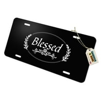Blessed Halo On Black Novelty Metal Vanity Tag License Plate