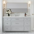 thumbnail image 4 of ARIEL Monroe 60 Inch Single Oval Sink Bathroom Vanity With Carrara White Quartz Countertop 1.5 Inch Edge In White, 4 of 6