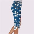 thumbnail image 4 of Plus Size Capris Leggings for Womens Independence Day Yoga Sweatpants Usa Flag Star Printed Pants Athletic-Fit Quick-Dry Capris High Waisted Pants Beach Travel Vacation Capris, 4 of 7