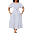 thumbnail image 2 of Aimik Women's Sleeveless Denim Shift Mini Dress - V-Neck Button Down Jeans Dress with Pockets Casual Summer Wear., 2 of 6