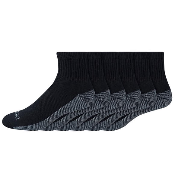 Calcetín Quarter Dickies Dri-Tech para hombre de 6 a 12 años, color negro (paquete de 2)