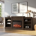 thumbnail image 2 of BELLEZE 66" Mantel TV Stand Entertainment Center For TVs up to 66" with 23" Fireplace - Lenore (Brown), 2 of 7