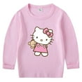 thumbnail image 4 of Hello kitty-Camiseta versátil de algodón con cuello redondo para niños y niñas, top de manga larga, ropa para niños de primavera y otoño, 4 of 5