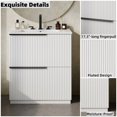 thumbnail image 4 of 30" Bathroom Vanity Modern Fluted Design with Ceramic Sink Full-Extension Soft-Close Drawers Luxury Storage Cabinet for Bathroom Organization White, 4 of 9