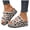 White, variant on Leopard Print Open Toe Sandals for Women Platform Slide Sandal Adjustable Double Buckle Comfortable Beach Slippers White Size 9