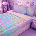 thumbnail image 3 of meiyoeat Pastel Rainbow Leopard Print Zipper Twin Comforter Sets with Fitted Sheet and 2 Pillowcases,Colorful Animal Pattern Zipper Bedding Set For Girl,Reversible,4-Piece, 3 of 7