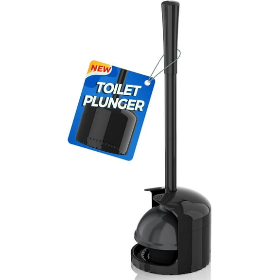 Toilet Plunger with Holder, Plunger with Holder for 5.3-inch Toilet Drain, Plungers for Bathroom with Holder, Toilet Plunger Heavy Duty (1, White)