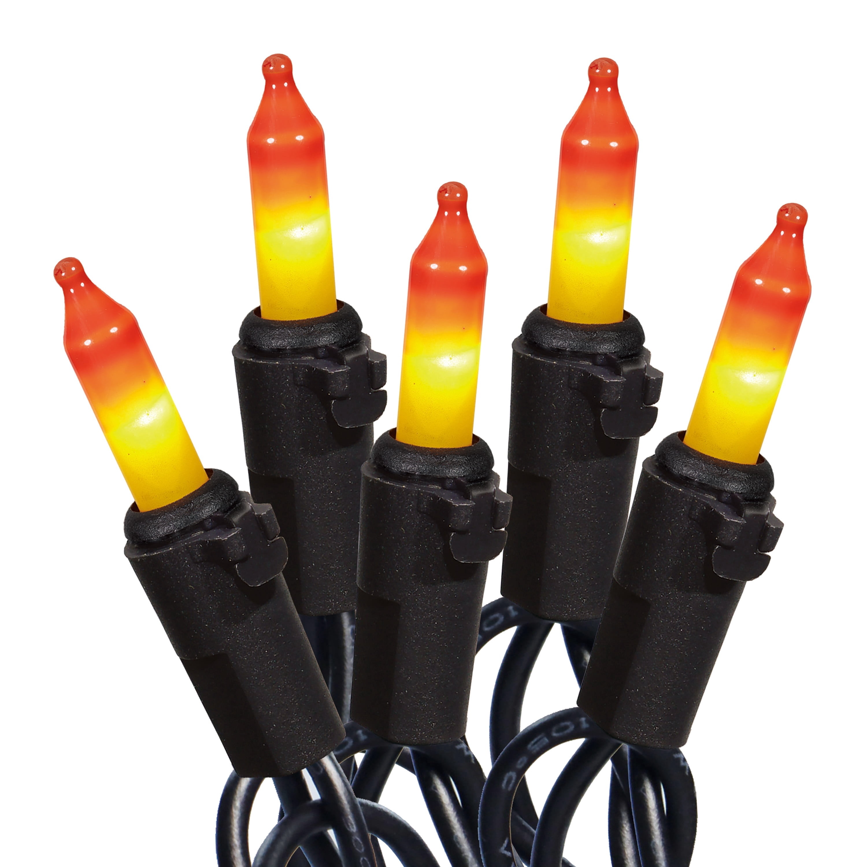 Indoor/Outdoor 50-Count LED Double String Lights, Orange and Yellow, 9.5', Halloween by Way To Celebrate