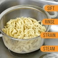 thumbnail image 4 of U.S. Kitchen Supply Stainless Steel 3 Quart Wide Rim Mesh Net Strainer Basket with Resting Feet and Wide Handles, 4 of 5